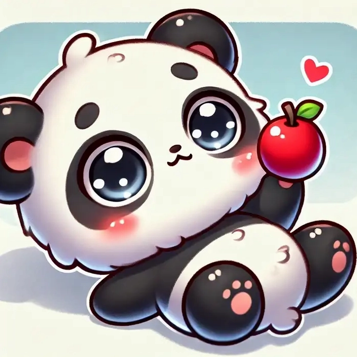 Một tấm ảnh gấu trúc chibi siêu đáng yêu đang nằm ườn trên cỏ