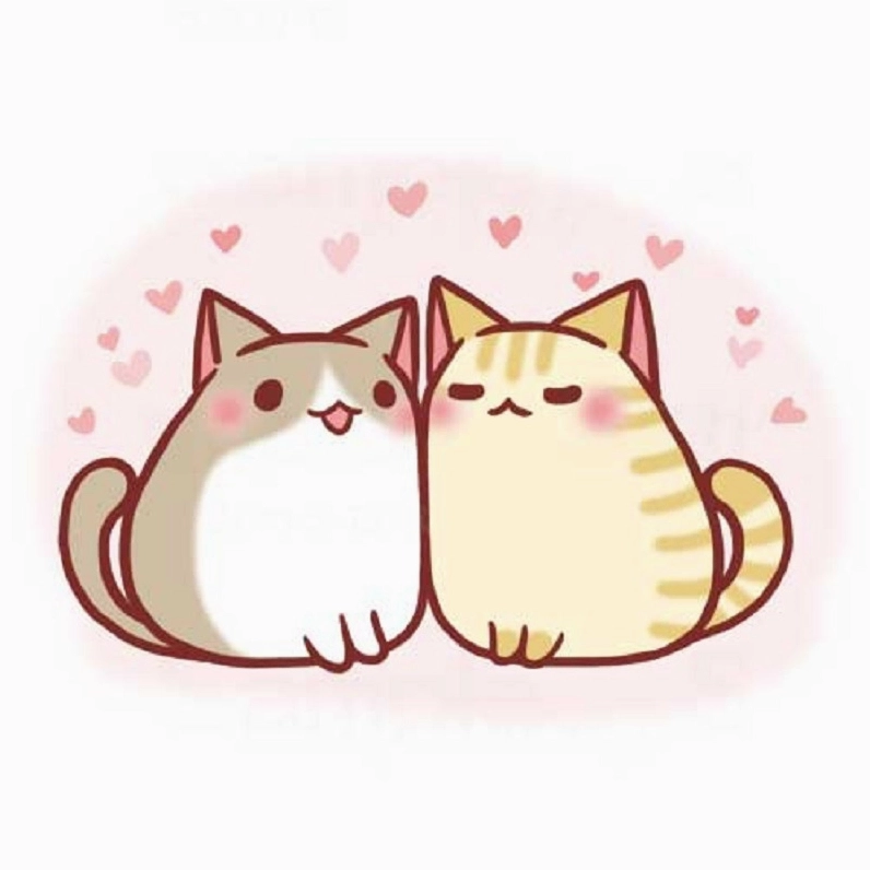 Ngắm hình nền mèo cute chibi xinh xắn
