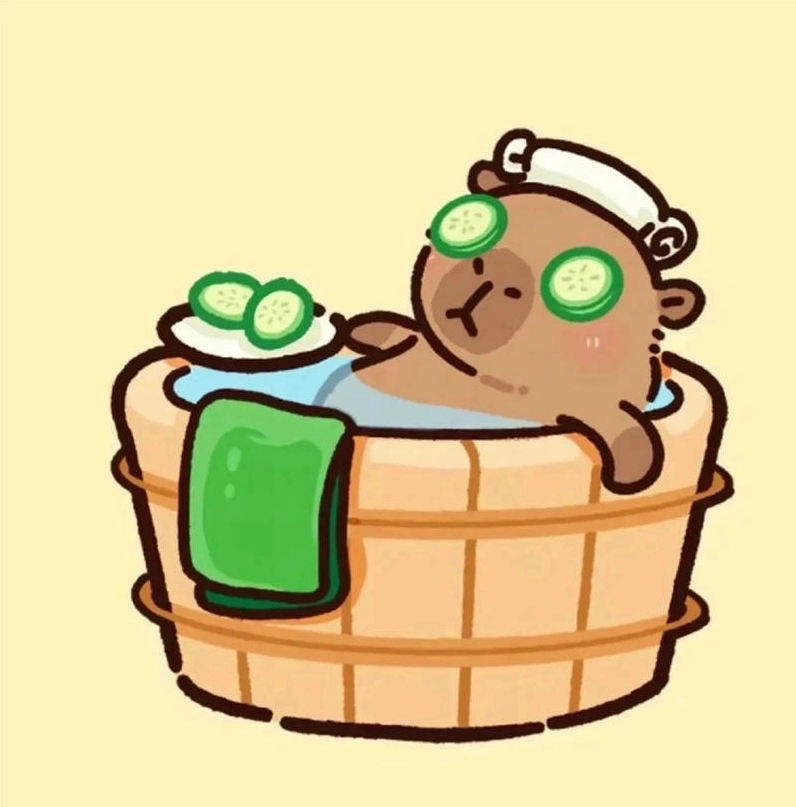 Ngắm nghía ảnh nền capybara chibi siêu chill