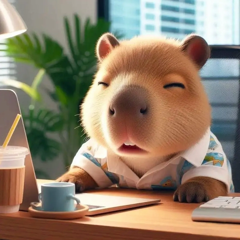 Ngọt ngào cùng capybara chibi hồng dễ thương bay bổng