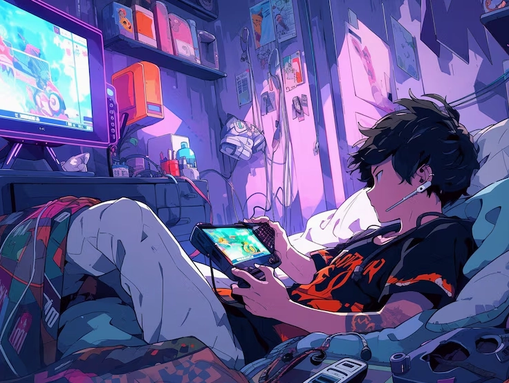 Nhân vật anime chơi game cực chất