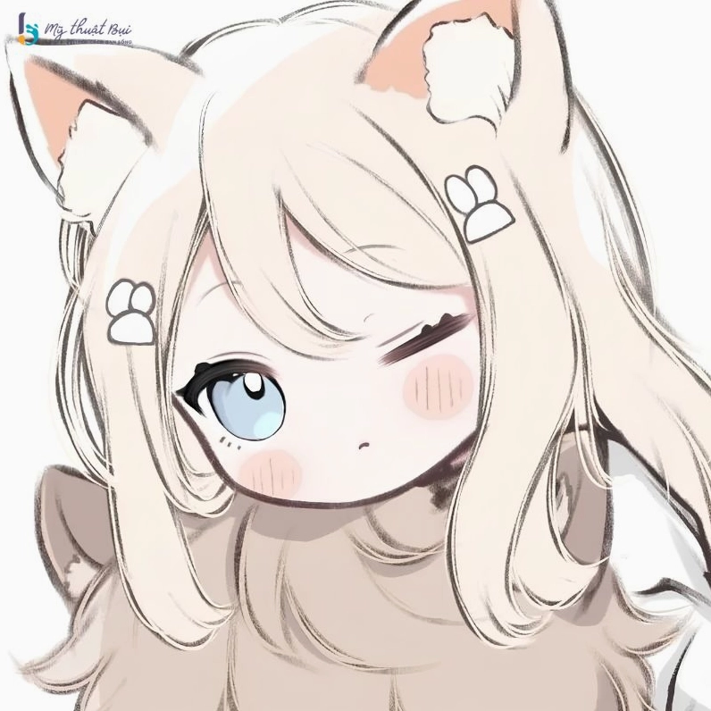 Nhân vật nữ chibi đang nằm ngủ ngoan ngoãn