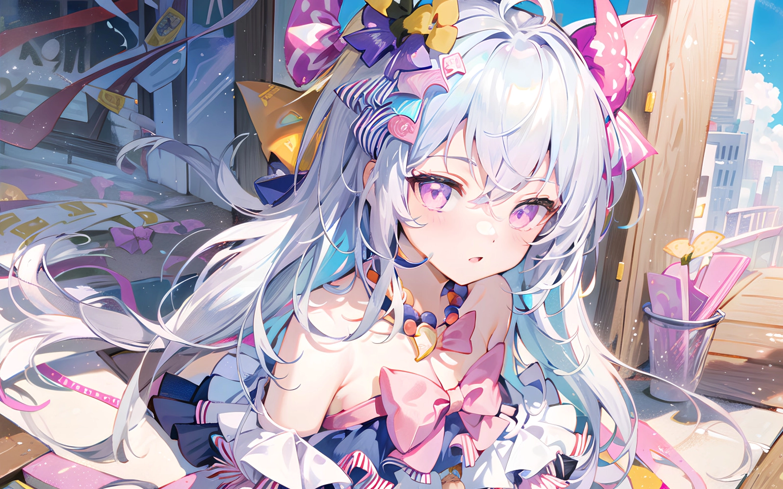 Nhân vật Shirasu Azusa với mái tóc trắng nổi bật trong anime