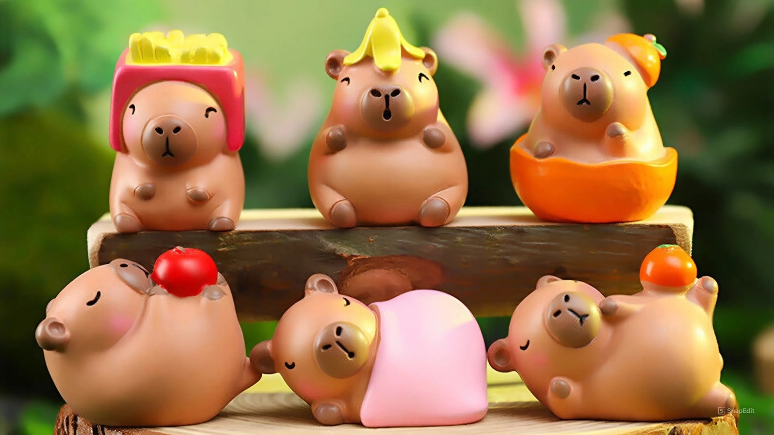Những chú capybara được tạo hình dưới dạng mô hình nhỏ nhắn chibi