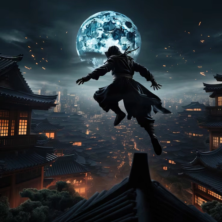 Ninja mang phong cách bóng tối hắc ám