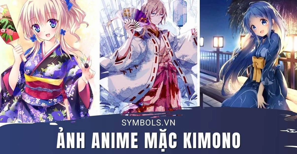 Nữ anime mặc trang phục Kimono