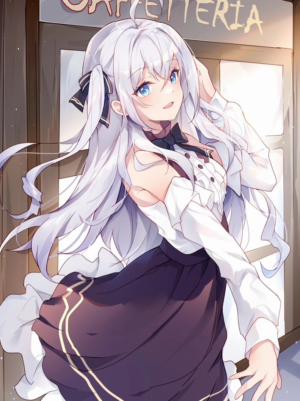 Nữ sinh anime tạo dáng tinh nghịch trước ống kính