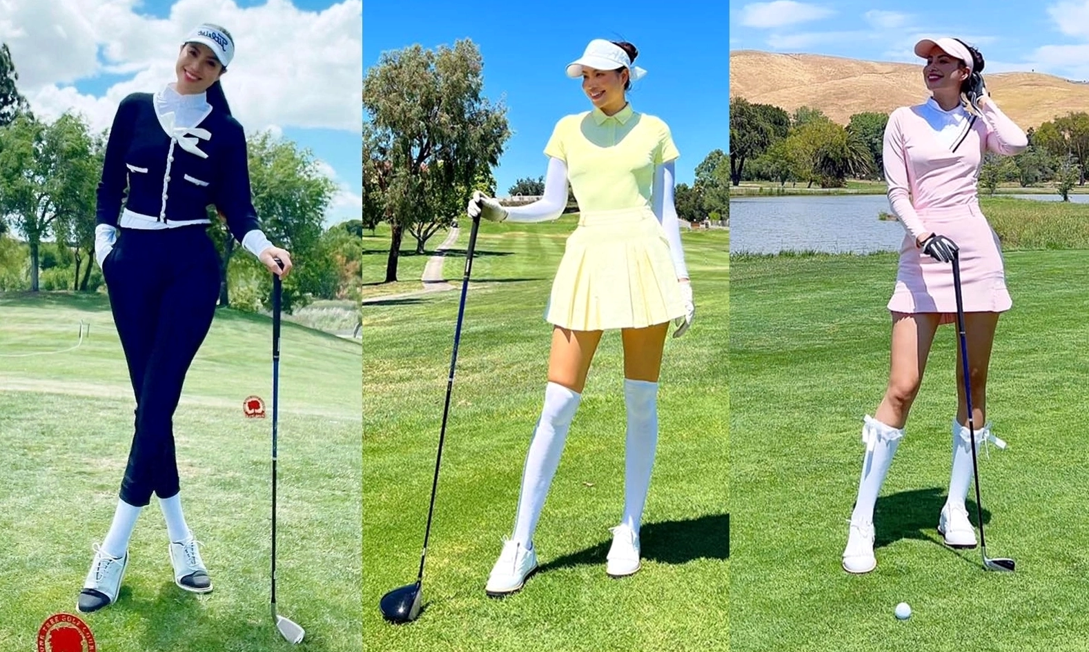 Phạm Hương tham gia môn thể thao golf