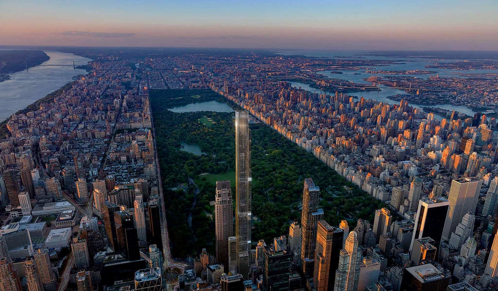 Quá trình xây dựng Central Park Tower vào tháng 4 năm 2019