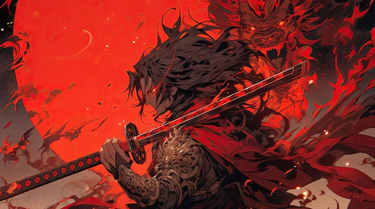 Quái thú rồng thần thoại được vẽ theo phong cách anime