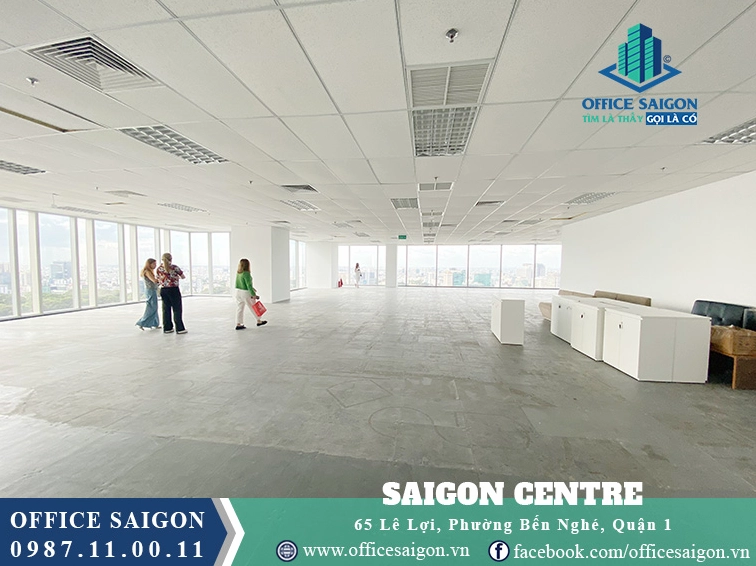 Sàn nhà thô thực tế bên trong khu vực văn phòng cho thuê