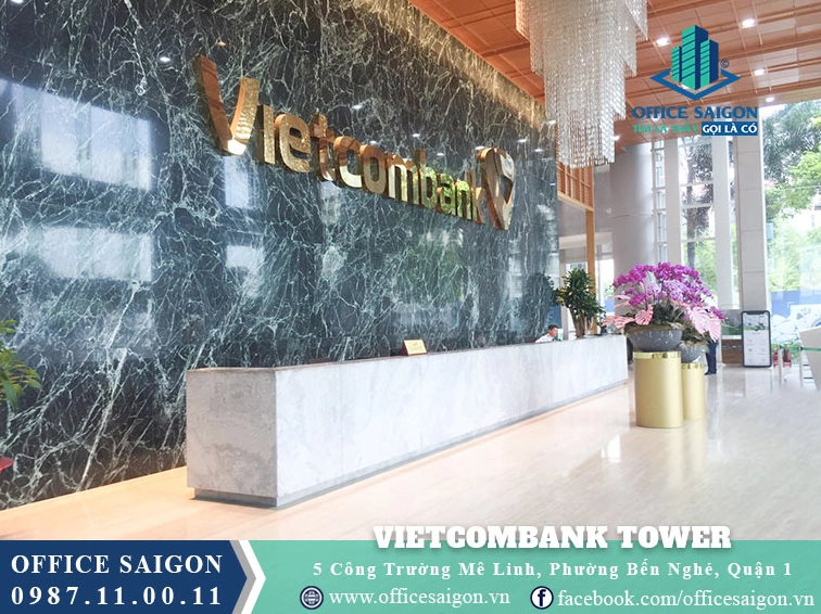 Sảnh lễ tân hiện đại chuyên nghiệp tại Vietcombank Tower