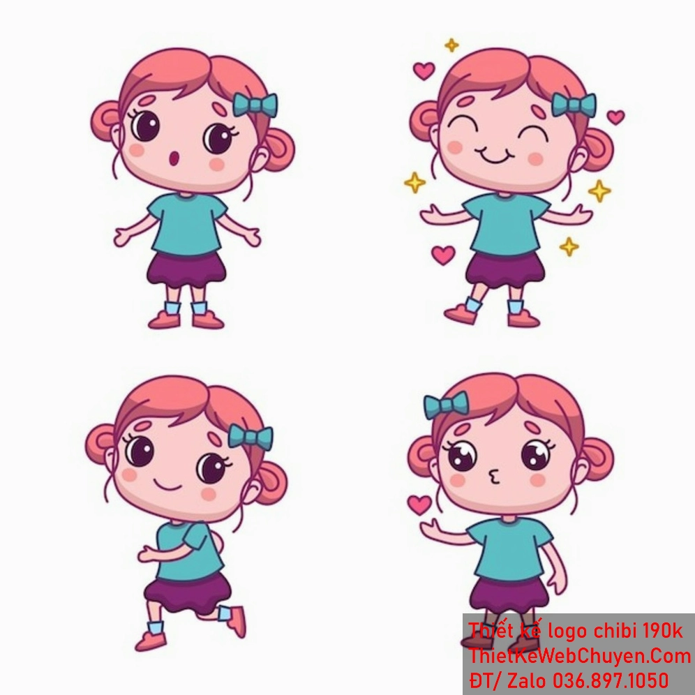 Sự ngọt ngào và đáng yêu của mẫu logo Chibi bé gái sẽ tạo ra một ấn tượng tích cực và ghi nhận với khách hàng