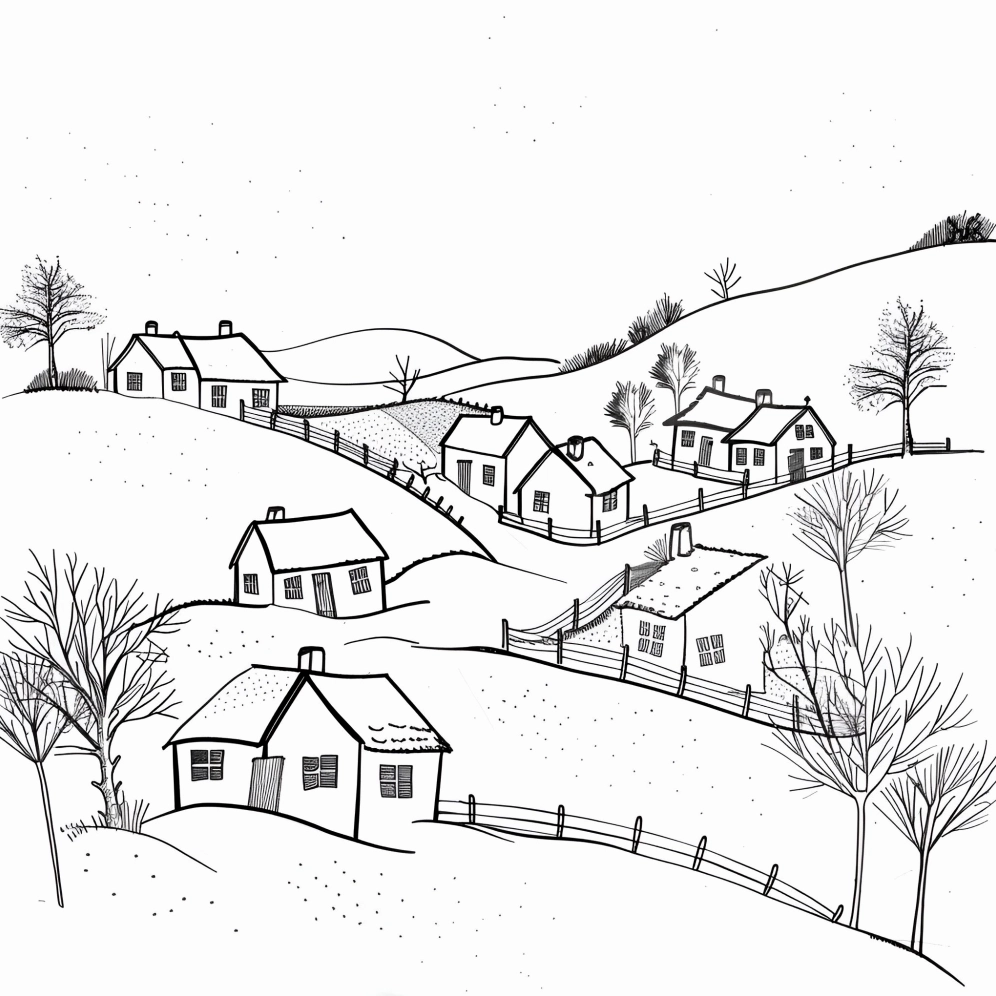 Tài liệu tô màu phong cảnh hỗ trợ học mỹ thuật hiệu quả cho bé