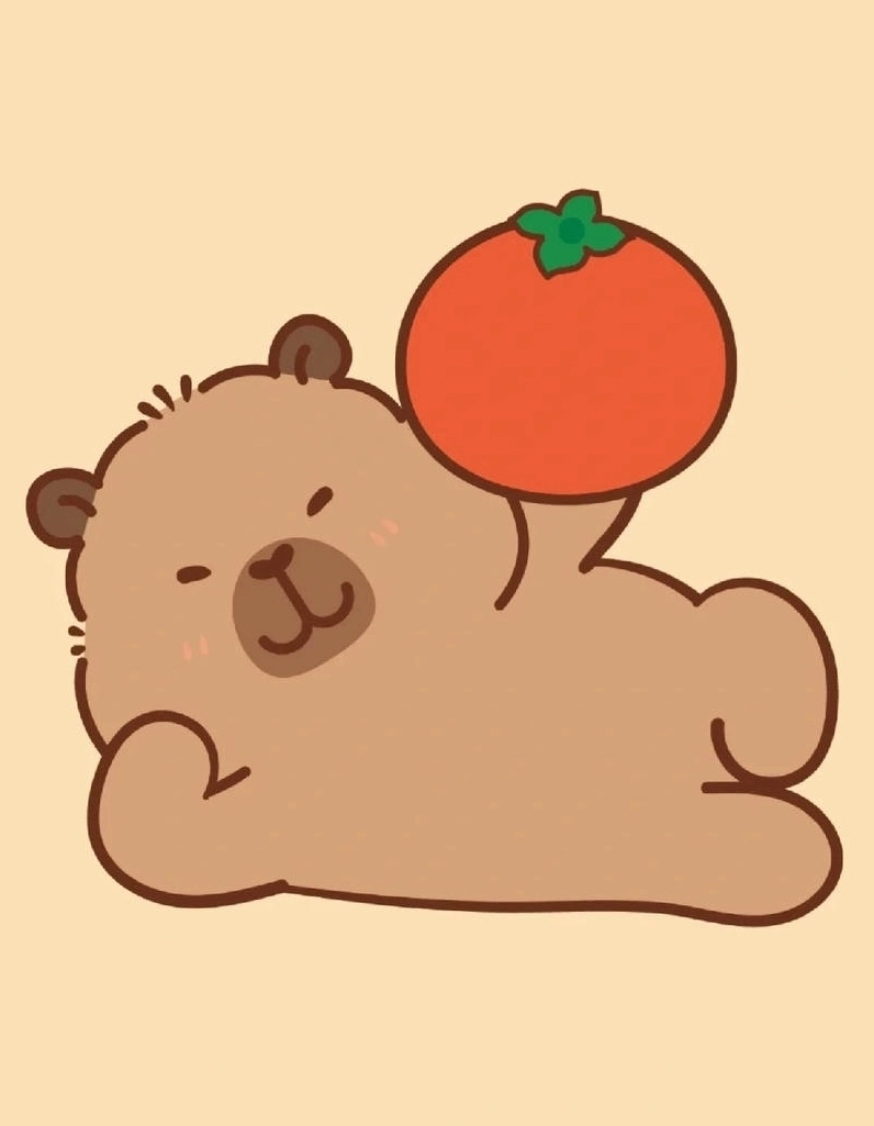 Tải ngay hình nền capybara chibi cute dễ mến cho điện thoại