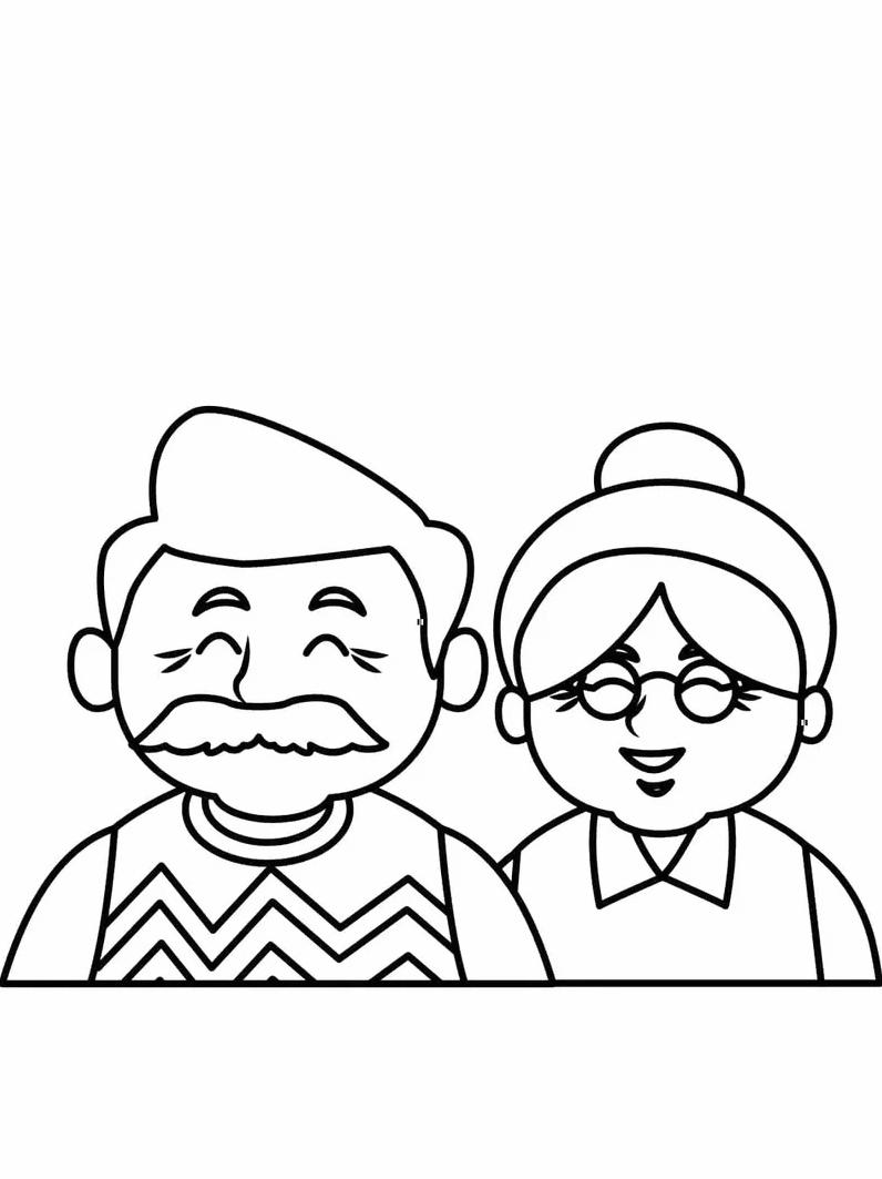 Tải tranh tô màu ông bà miễn phí về máy cho bé thỏa sức tô vẽ