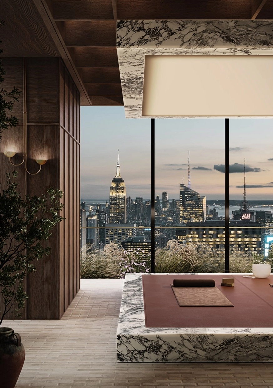 Tầm nhìn từ khu vực loggia tầng 51 của tòa nhà chọc trời mỏng nhất