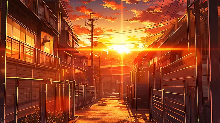 Thế giới anime sống động quyến rũ phong cảnh truyện tranh manga