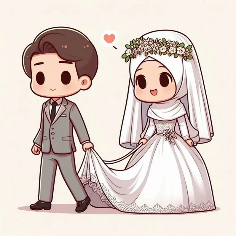 Thế giới đáng yêu của hình chibi cặp đôi dễ thương