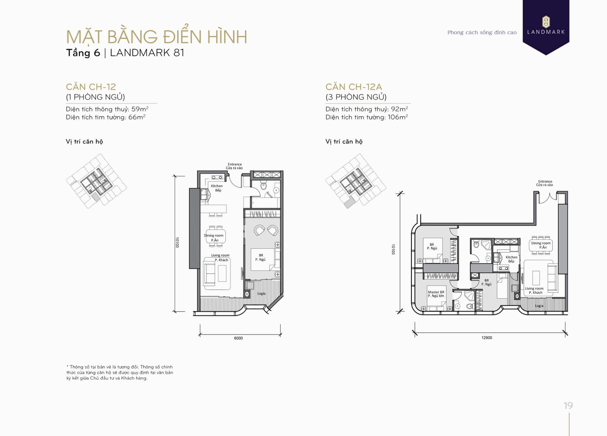 Thiết kế mặt bằng một phần căn hộ tầng 6