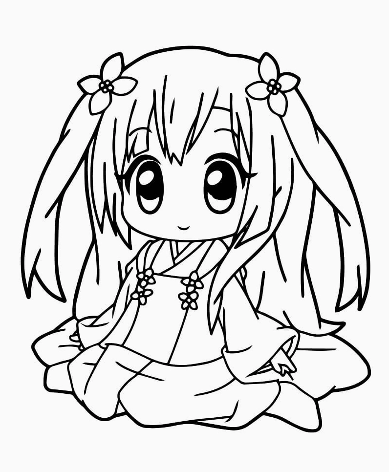 Tô màu công chúa anime chibi