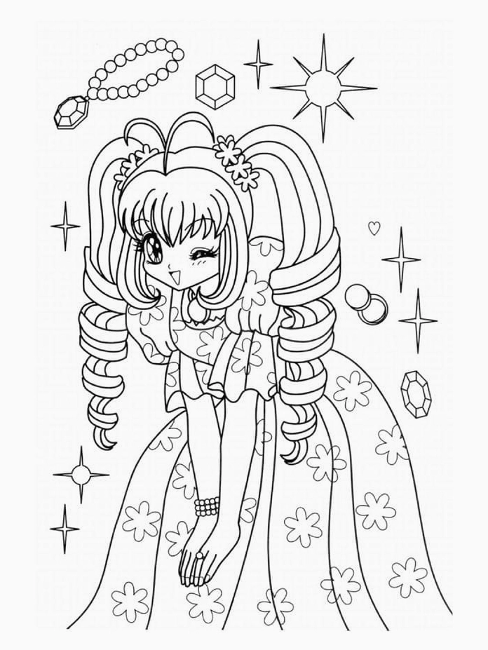 Tô màu công chúa anime cute