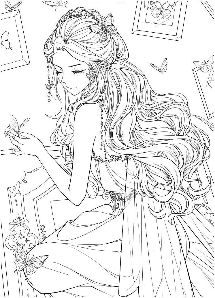 Tô màu công chúa anime tuyệt đẹp