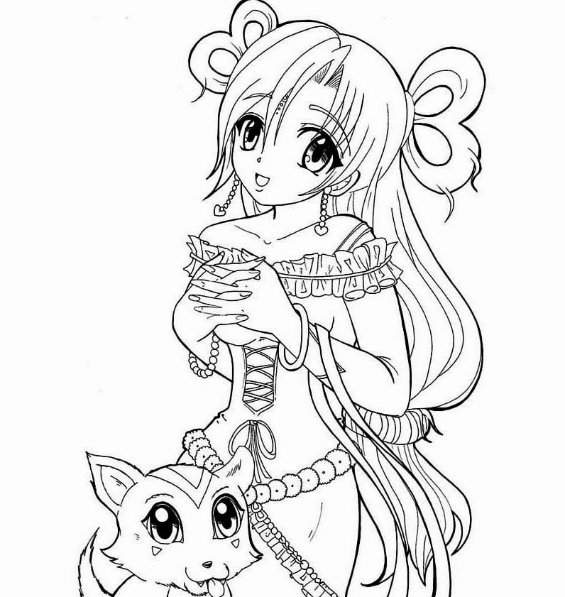 Tô màu nàng công chúa anime xinh xắn