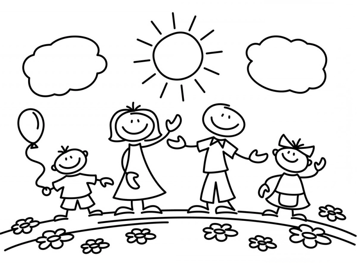 Tô màu tranh tô màu gia đình 3 người đơn giản