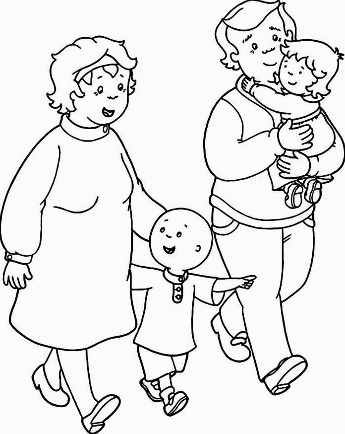 Tô màu tranh tô màu gia đình 3 người mọi lứa tuổi