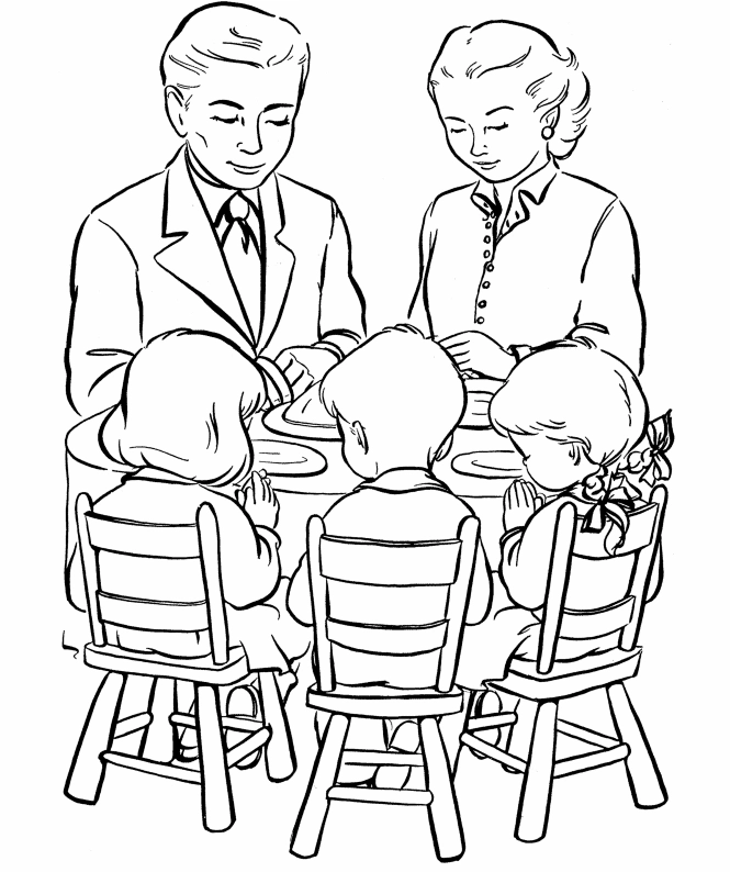 Tô màu tranh tô màu gia đình 3 người rỗng