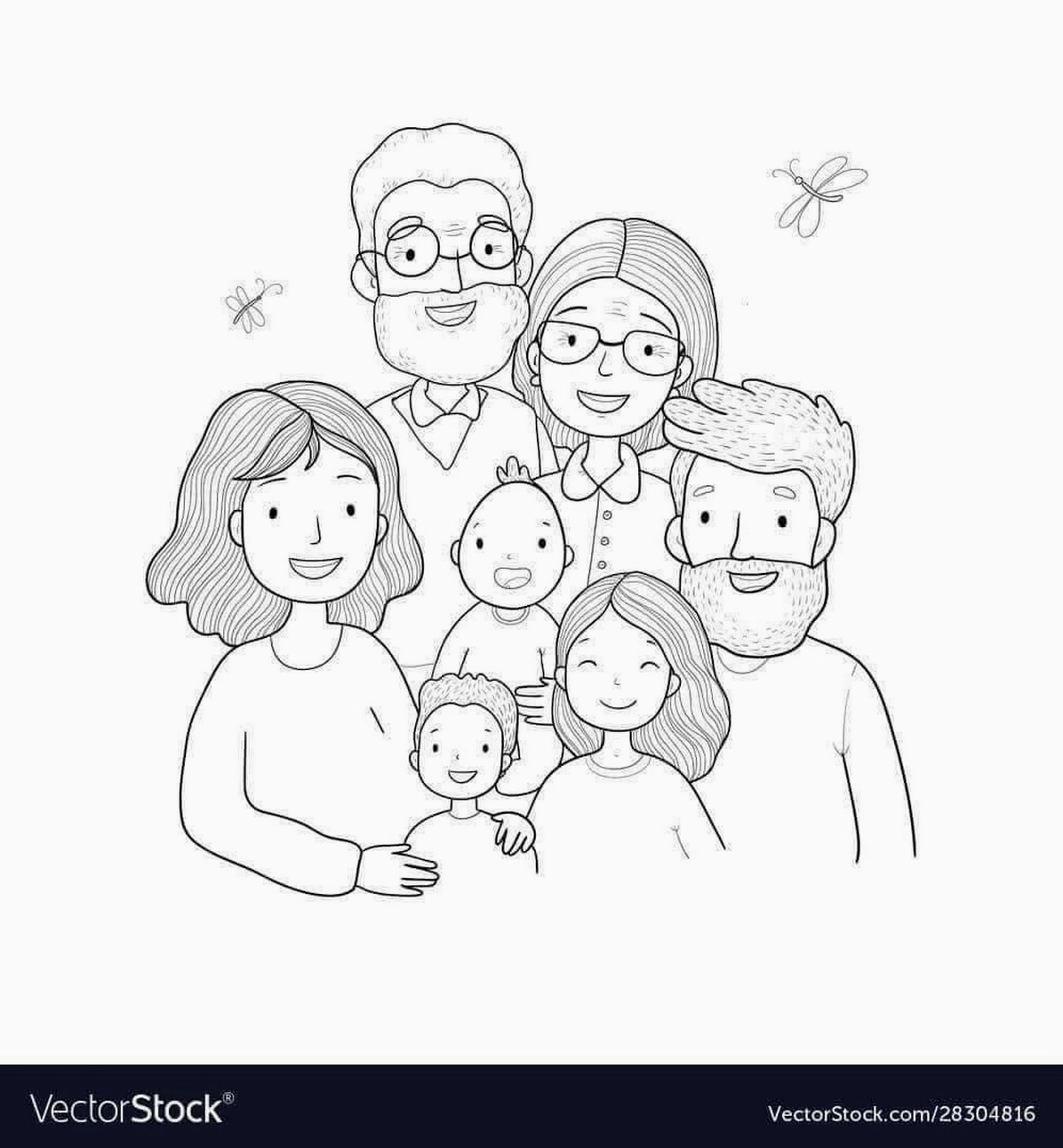 Tô màu tranh tô màu gia đình 3 người số 6