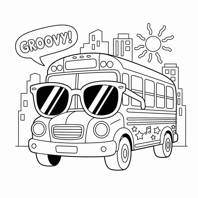 Tô màu Xe Khách giúp bé sáng tạo hơn