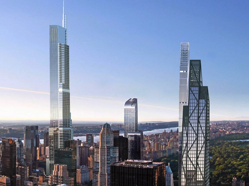 Toàn cảnh Central Park Tower vươn cao giữa bầu trời New York