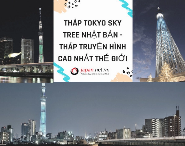 Toàn cảnh tháp Tokyo Skytree nhìn từ xa