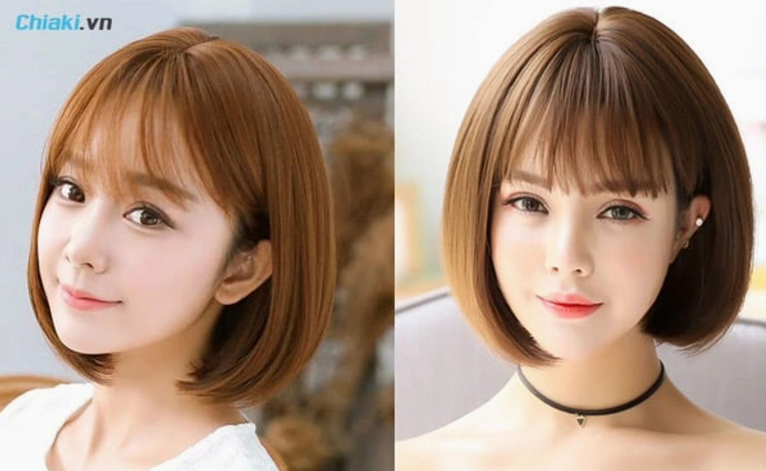 Tóc ngắn duỗi phồng giúp khuôn mặt thêm đầy đặn