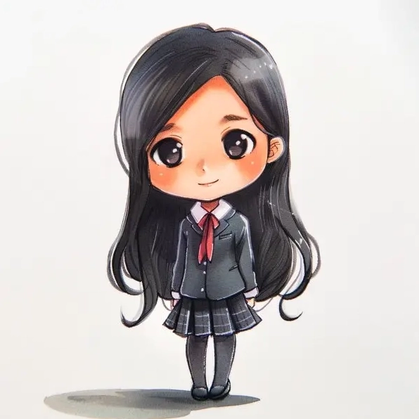 Tổng hợp ảnh chibi học sinh nữ đầy duyên dáng