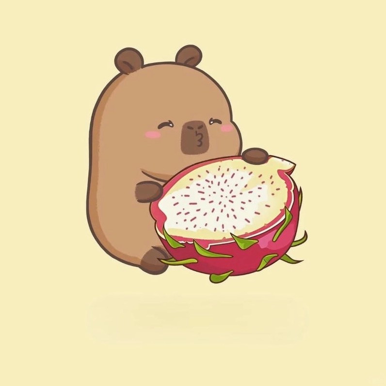 Tổng hợp hình ảnh nền capybara chibi cute đang ăn