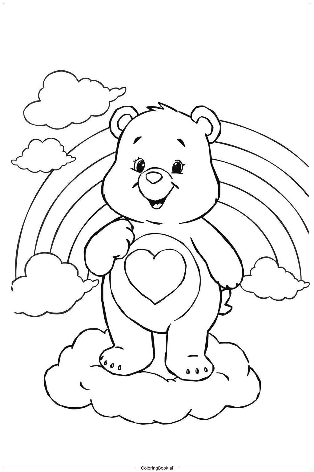 Trang tô màu gấu biết chăm sóc