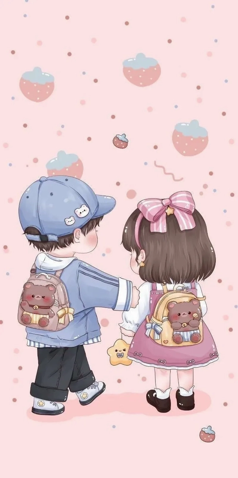 Trang trí điện thoại với hình chibi cute cặp đôi xinh xắn