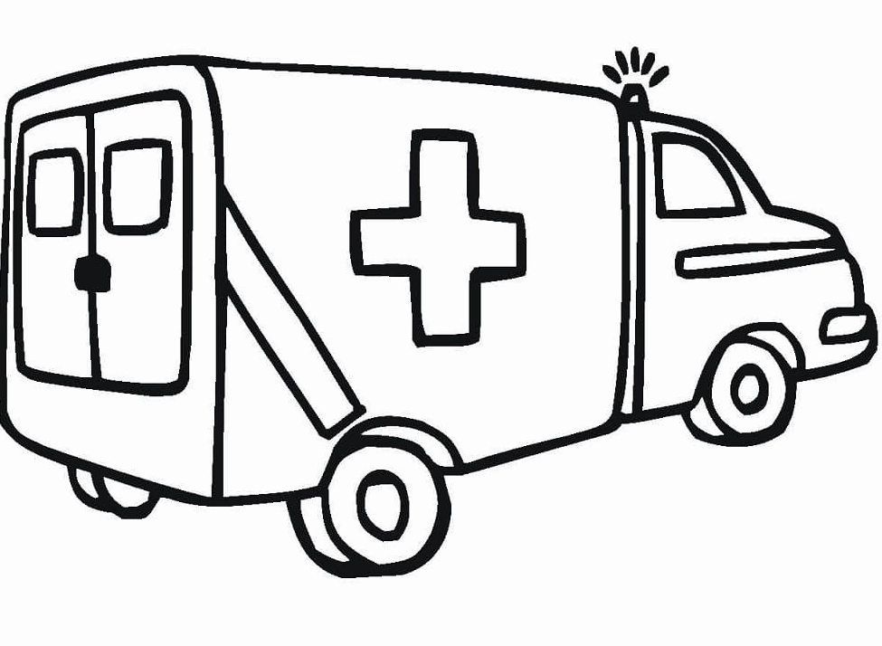 Tranh tập tô xe cứu thương đáng yêu ngộ nghĩnh