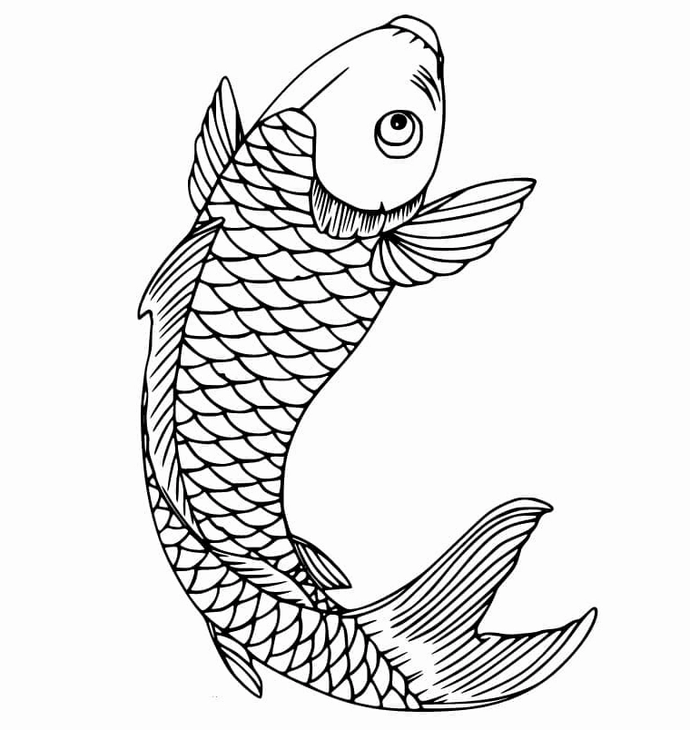 Tranh tô màu cá chép đẹp nhất cho bé