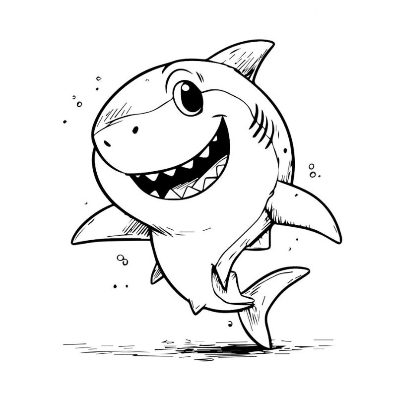 tranh tô màu các loại cá cảnh cá mập ngộ nghĩnh