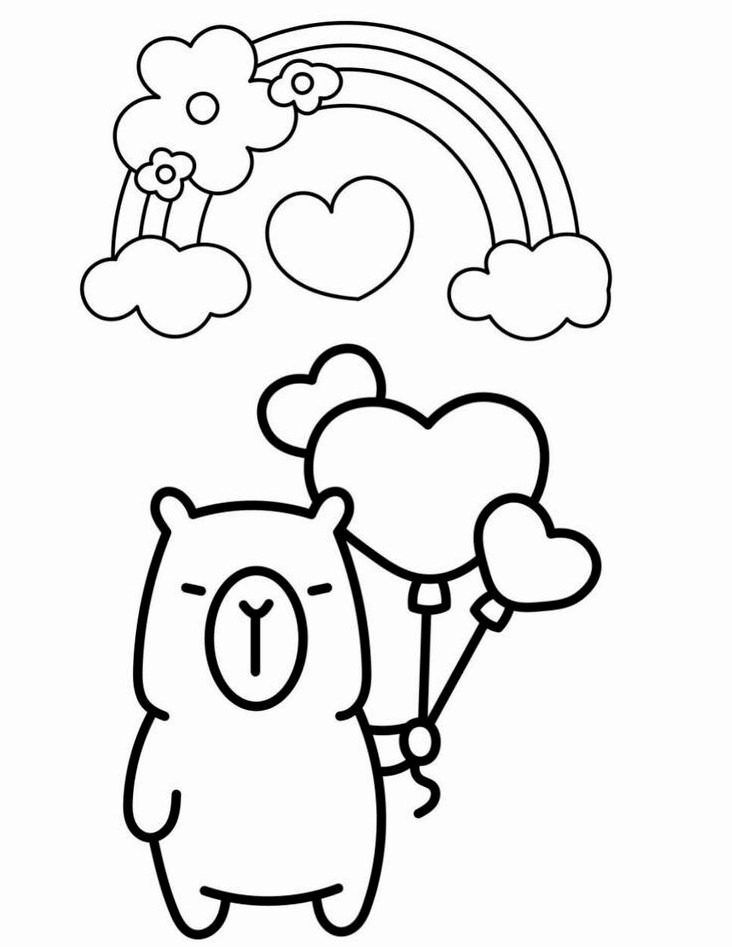Tranh tô màu capybara bé tô điểm thêm màu sắc cho loài động vật đáng yêu