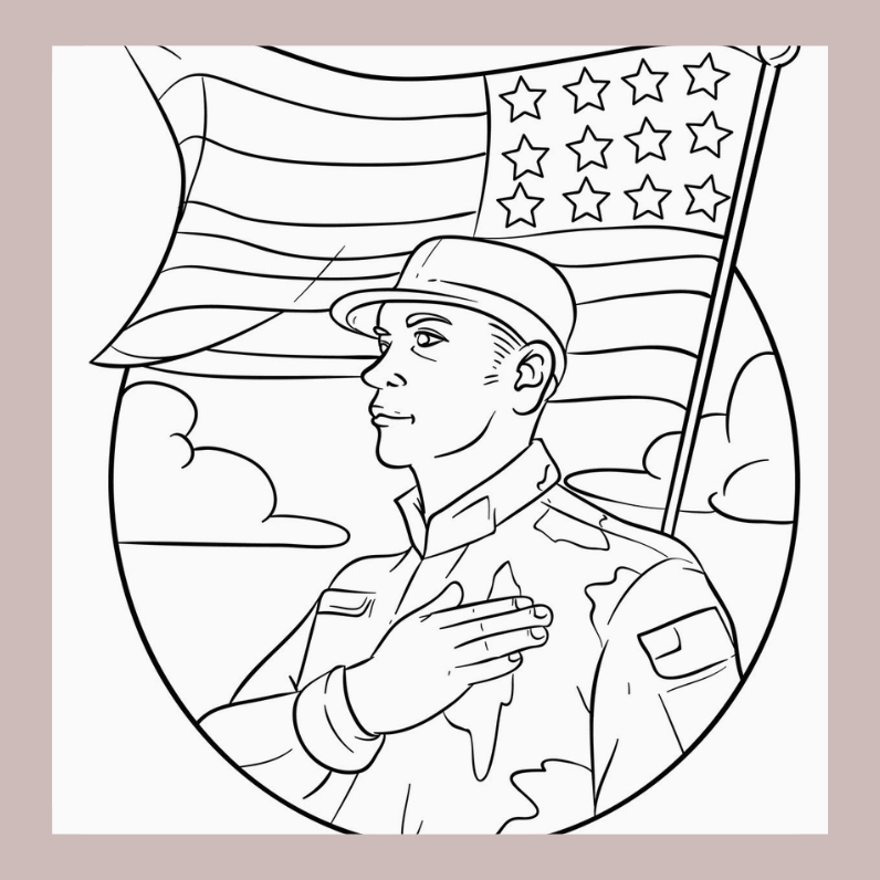 Tranh tô màu chú bộ đội hải quân 10 đang làm nhiệm vụ trên boong tàu