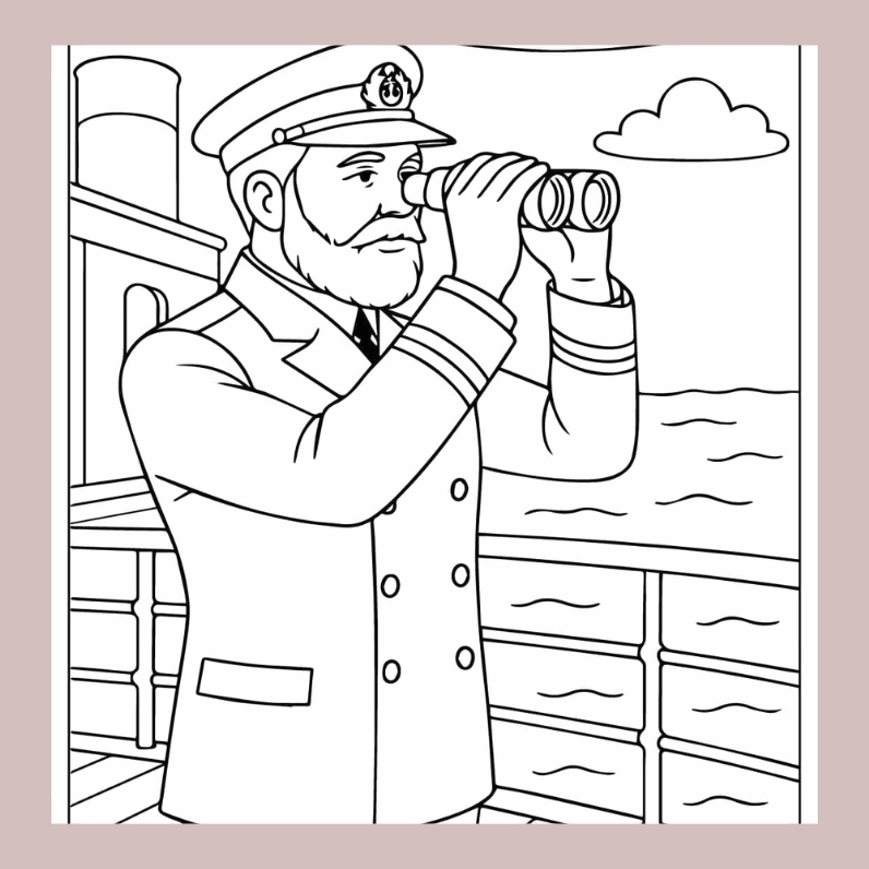 Tranh tô màu chú bộ đội hải quân 17 với ánh mắt kiên định