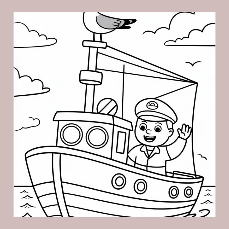 Tranh tô màu chú bộ đội hải quân 22 tự hào đứng dưới cờ Tổ quốc