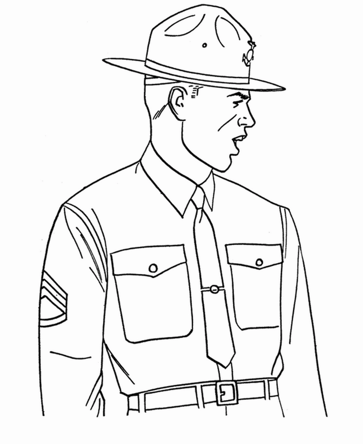 tranh tô màu chú bộ đội số 2