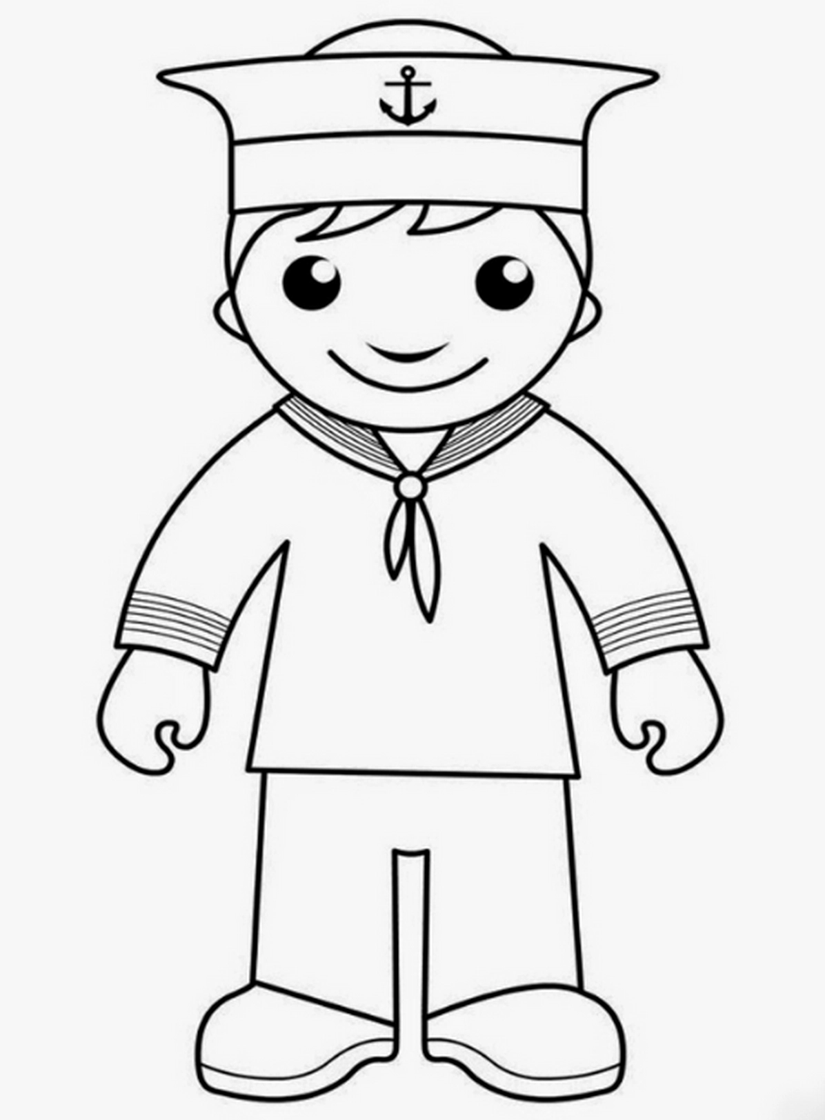 Tranh tô màu chú bộ đội số 4 vui vẻ cùng các bạn nhỏ