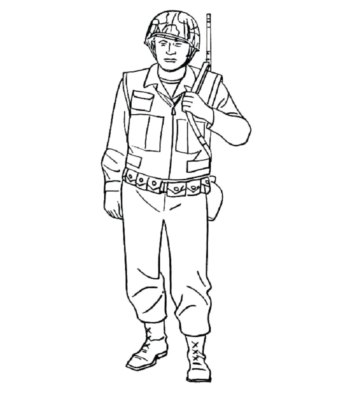 tranh tô màu chú bộ đội số 7